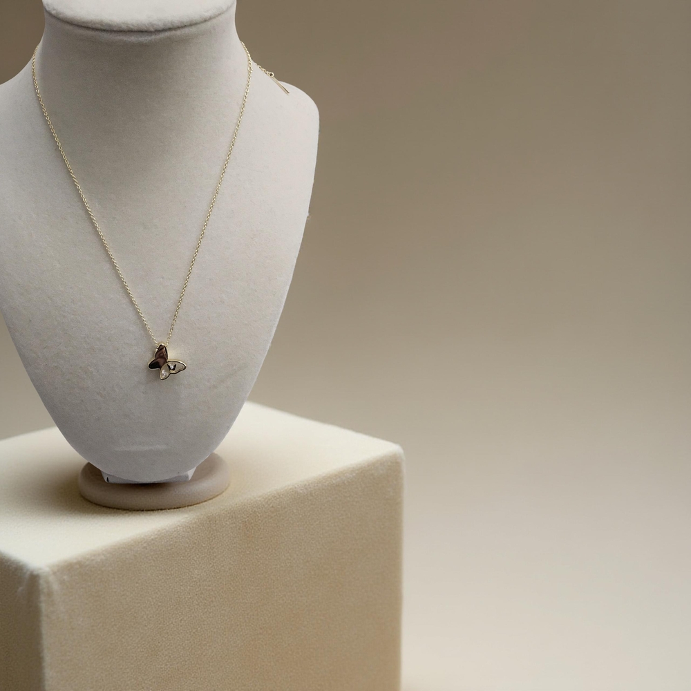 New And Now This Gold Plated Butterfly Pendant Necklace